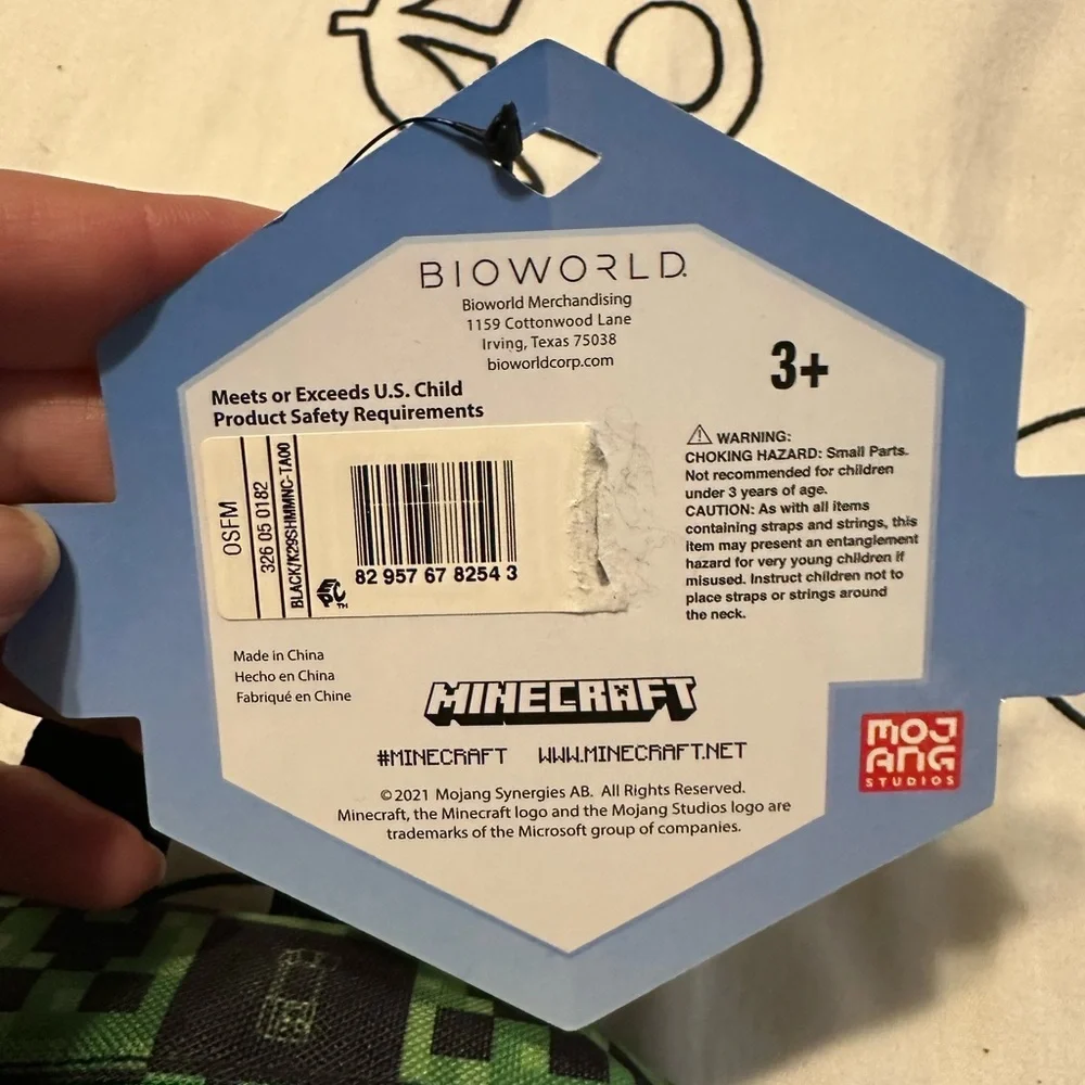 NWT Minecraft Creeper Toddler Backpack by Bioworld — Includes 4 Patches
